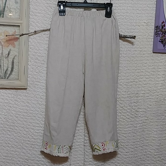 petite linen beach pants